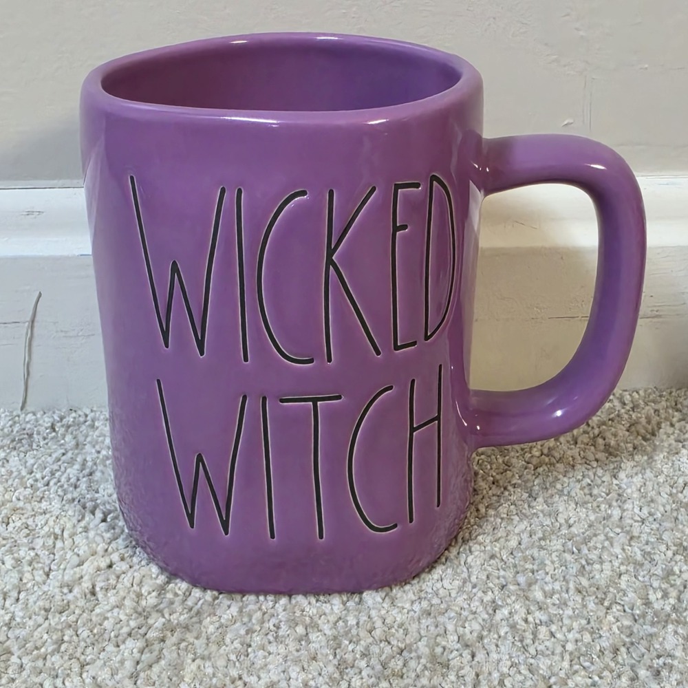 Rae Dunn Wicked Witch Purple Halloween Mug Artisan Collection Magenta